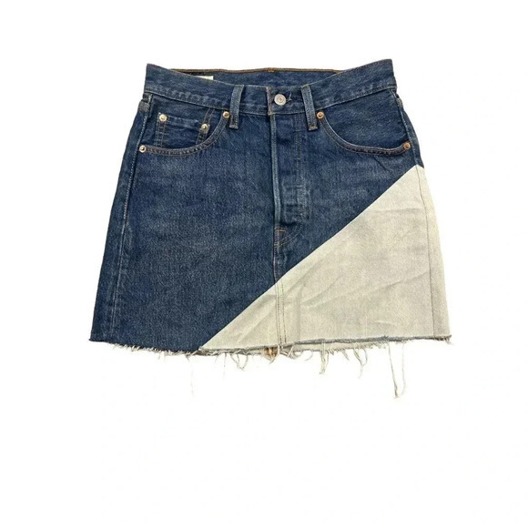 Levi's Vintage Premium Denim Deconstructed‎ Two-Tone Raw Hem Jeans Size 24 - Picture 1 of 10